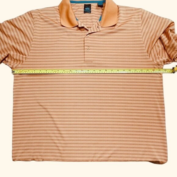 PAGE & TUTTLE Cool Swing Golf Polo Men's‎ Size XL Orange Stripe Moisture Wicking - Picture 10 of 11